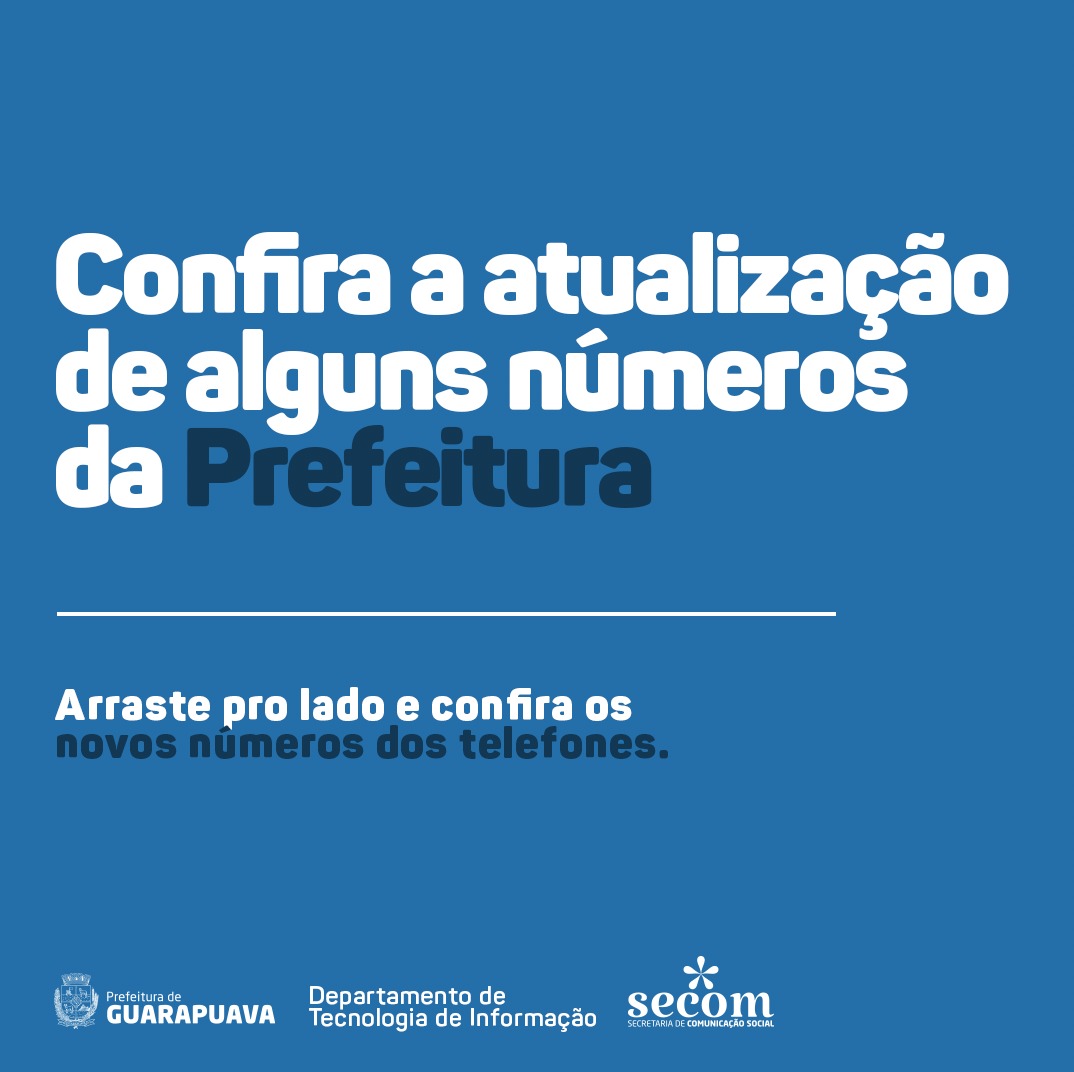 Confira Novos Números De Alguns órgãos Da Prefeitura 8314